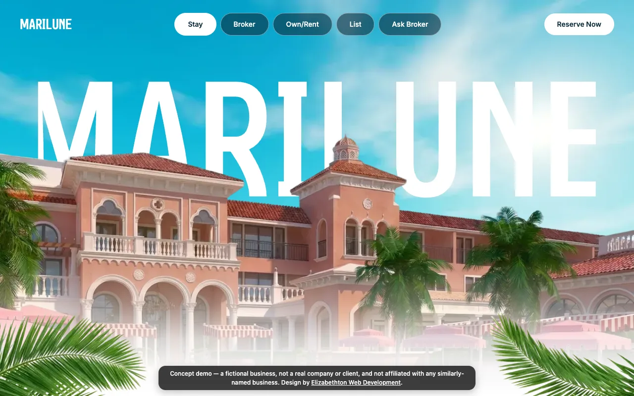 MARILUNE coastal real estate concept site