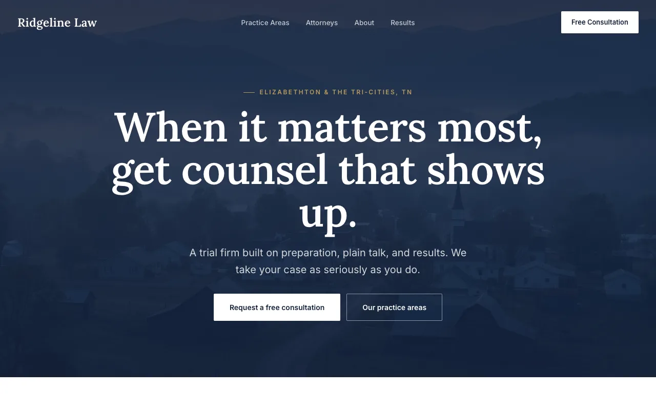 Ridgeline Law firm concept site