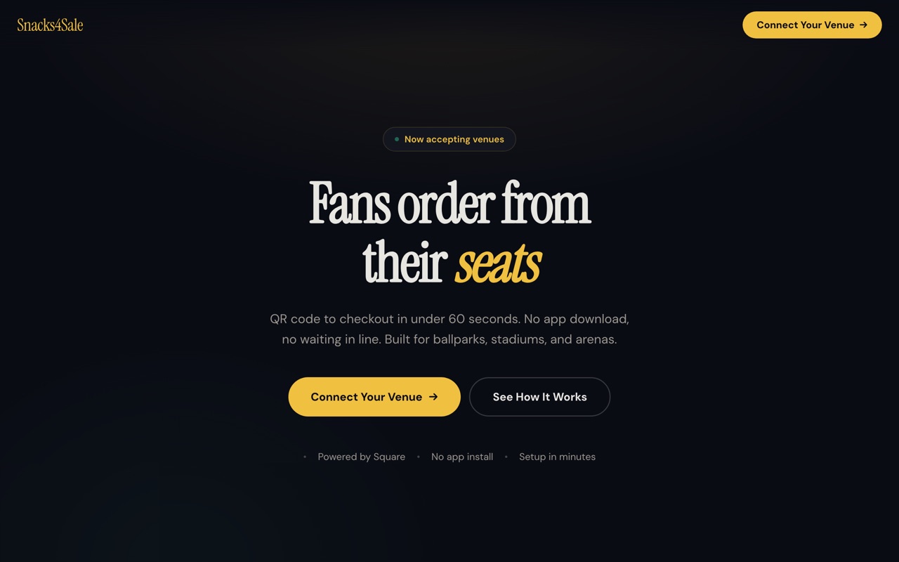 The snacks4.sale homepage
